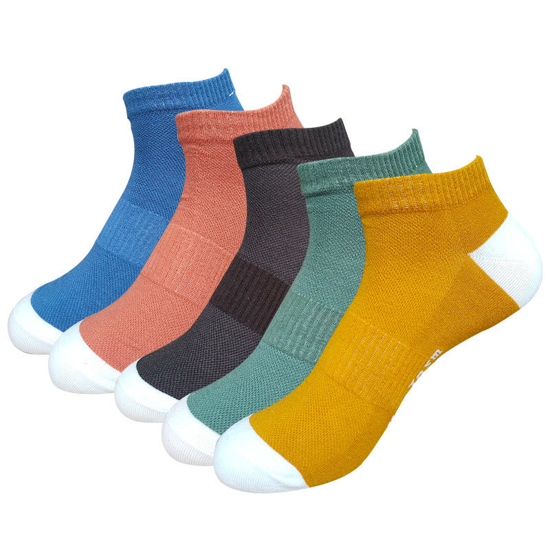 Plus Size Letter Mesh Ankle Socks(5 Pairs)