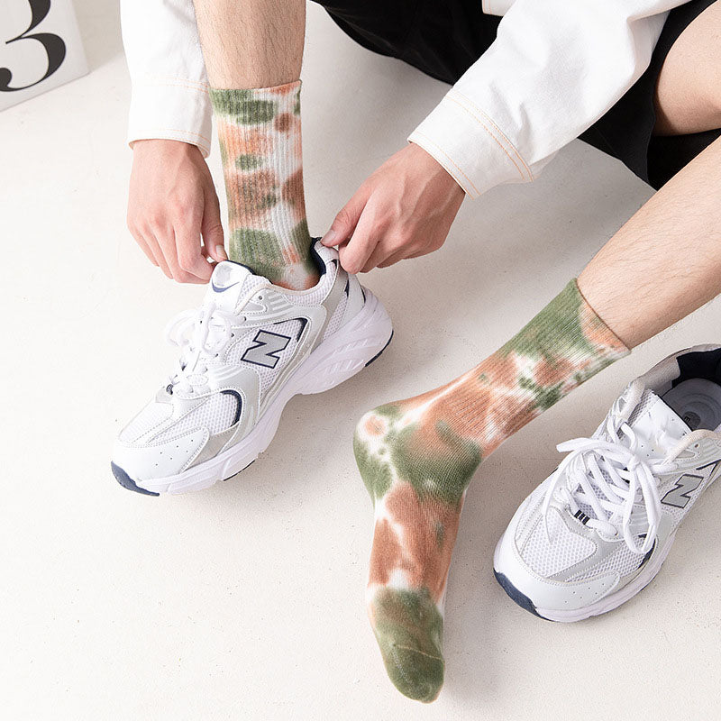 Plus Size Color Tie Dye Quarter Socks(5 Pairs)