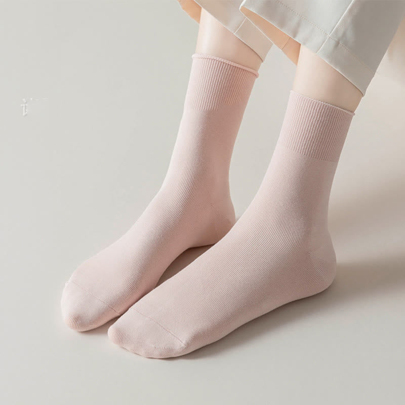 Solid Color High Elastic Quarter Socks(5 Pairs)