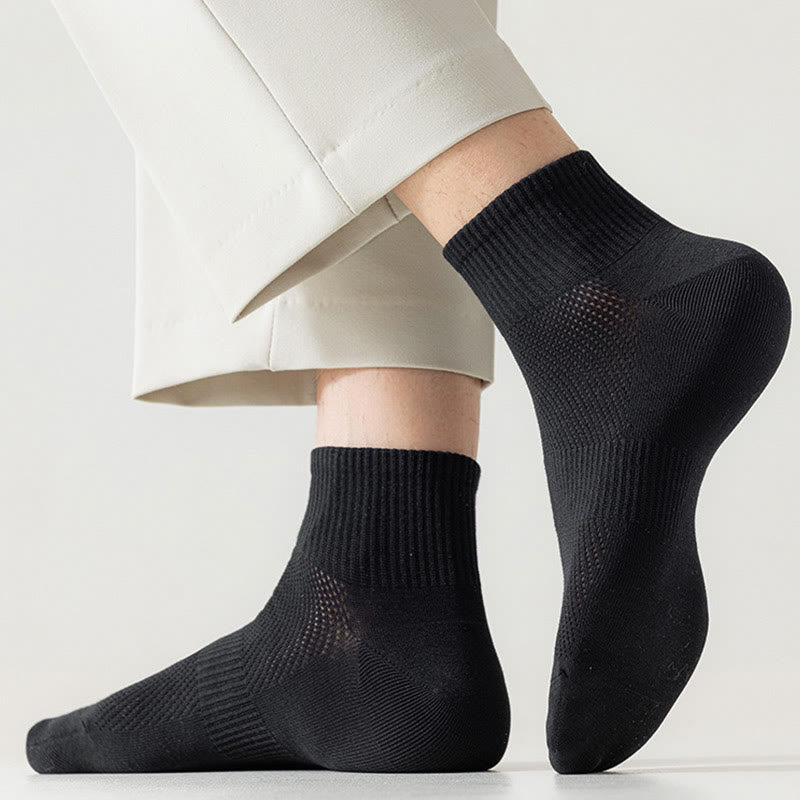 Plus Size Seamless Mesh Quarter Socks(5 Pairs)