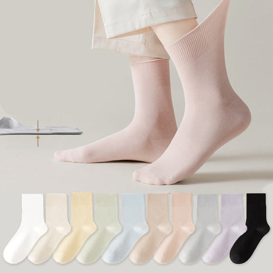 Plusock Solid Color High Elastic Quarter Socks(5 Pairs)