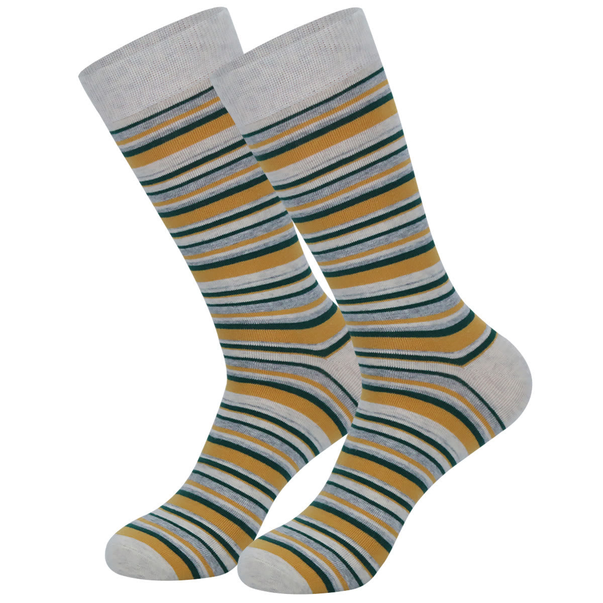 Plus Size Patchwork Pinstripes Crew Socks(5 Pairs)