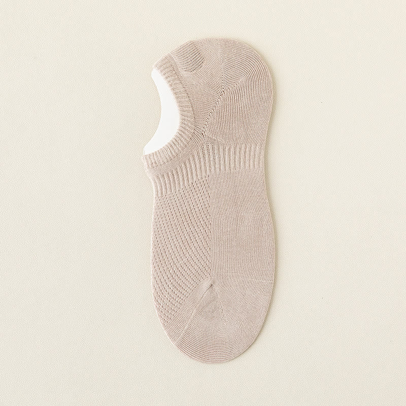 Plus Size Mesh Cotton No Show Socks(5 Pairs)