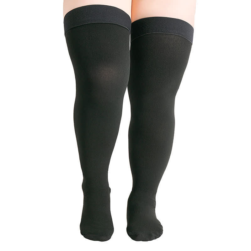 Plusock Plus Size Non Slip Thigh High Compression Socks