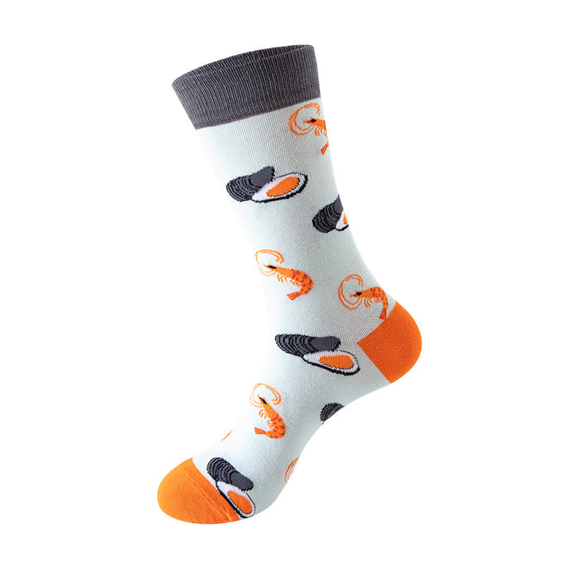 Plus Size Sea Creatures Crew Socks(5 Pairs)