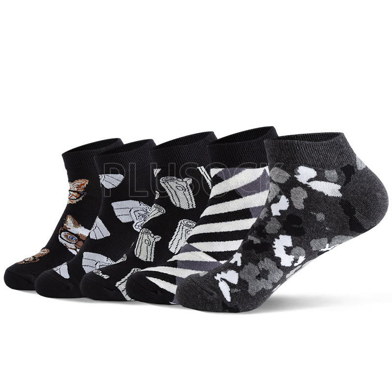 Plus Size Tree Ankle Socks(5 Pairs)