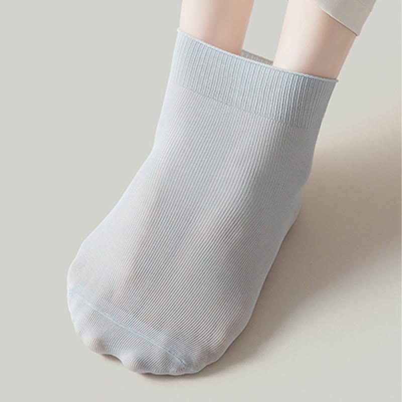 Solid Color High Elastic Quarter Socks(5 Pairs)