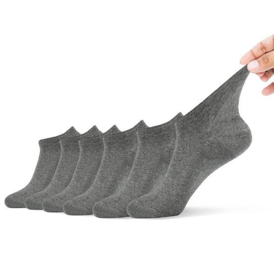Plusock 100% Cotton Plus Size Ankle Socks(6 Pairs)