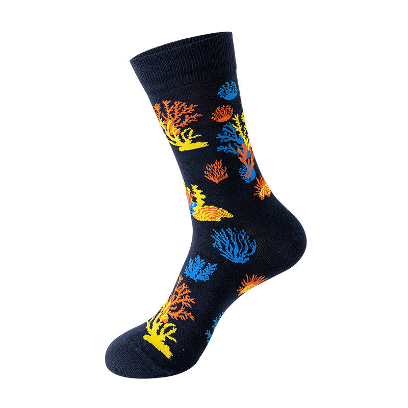 Plus Size Sea Creatures Crew Socks(5 Pairs)