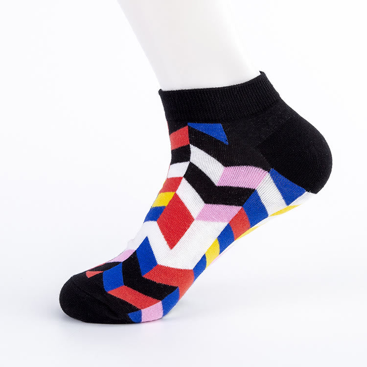 Plus Size Plaid Patterns Ankle Socks(5 Pairs)