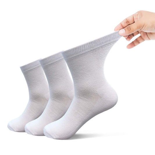 Plusock Plus Size Toe Seamless Crew Socks(3 Pairs)
