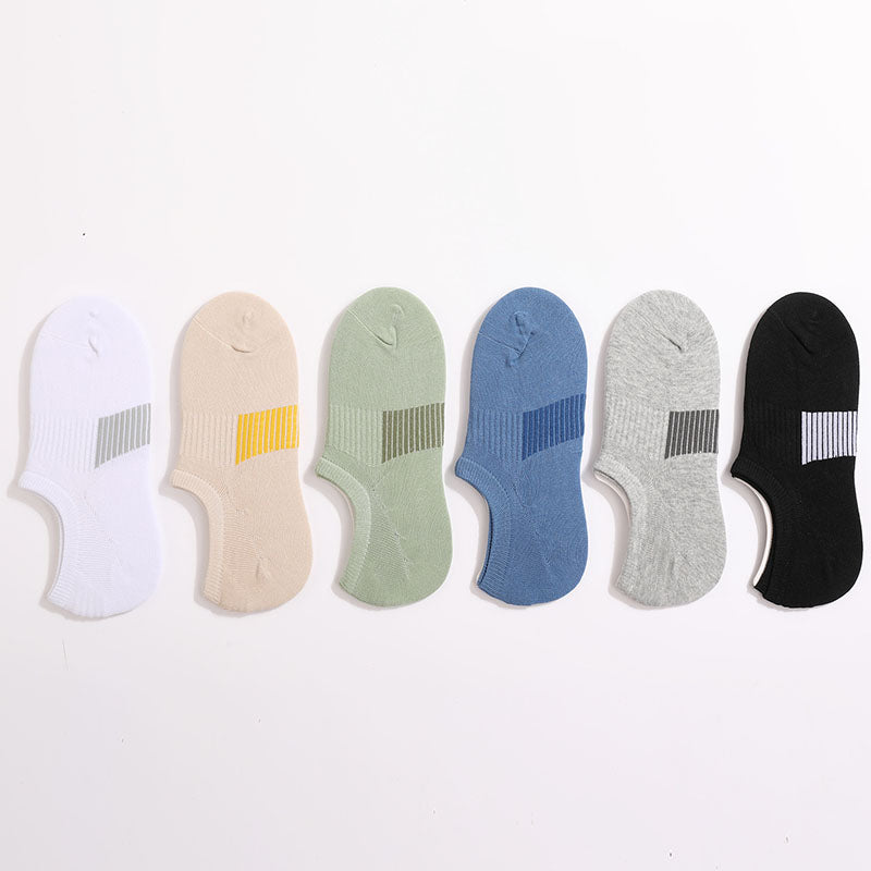 Plus Size Classic Color Breathableal Ankle Socks(6 Pairs)