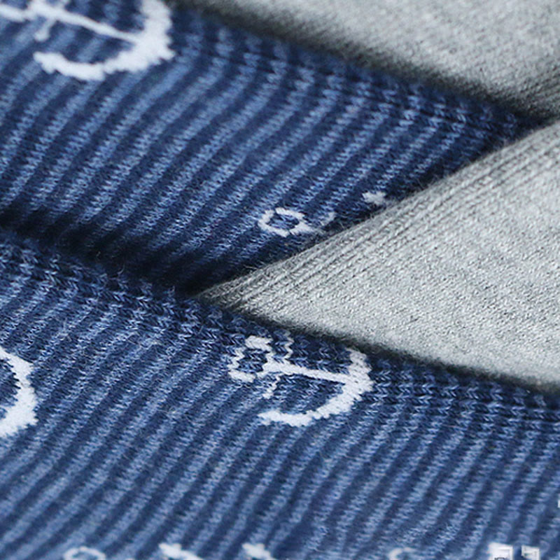 Rudder Pattern Funny Crew Socks(5 Pairs)