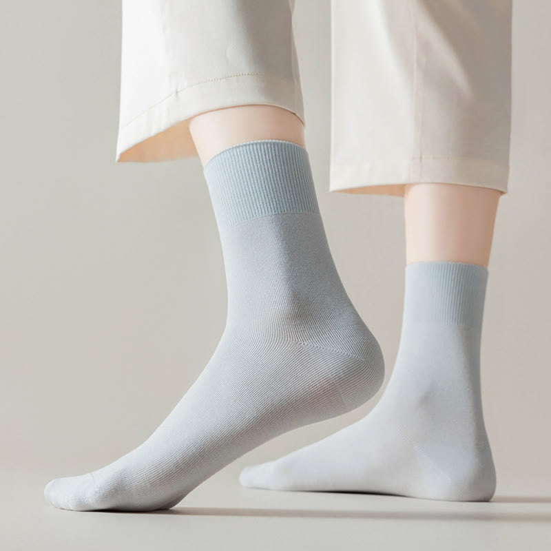 Solid Color High Elastic Quarter Socks(5 Pairs)