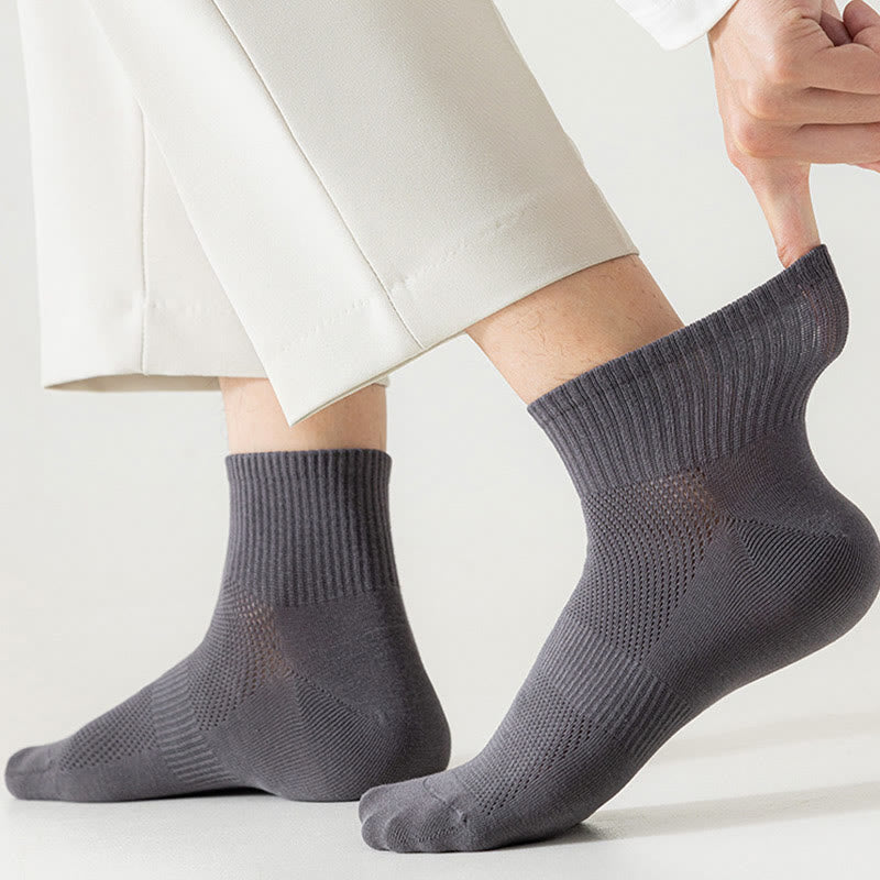 Plus Size Seamless Mesh Quarter Socks(5 Pairs)