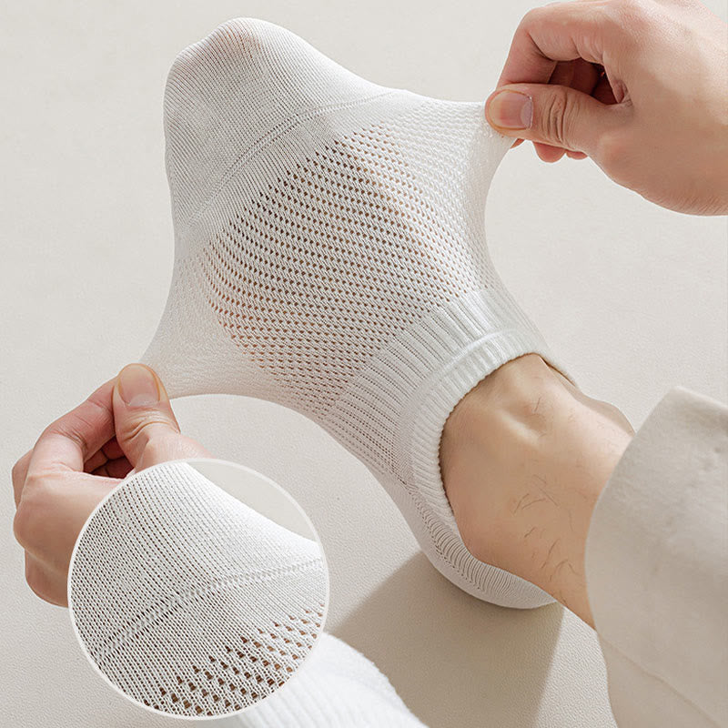 Plus Size Mesh Cotton No Show Socks(5 Pairs)