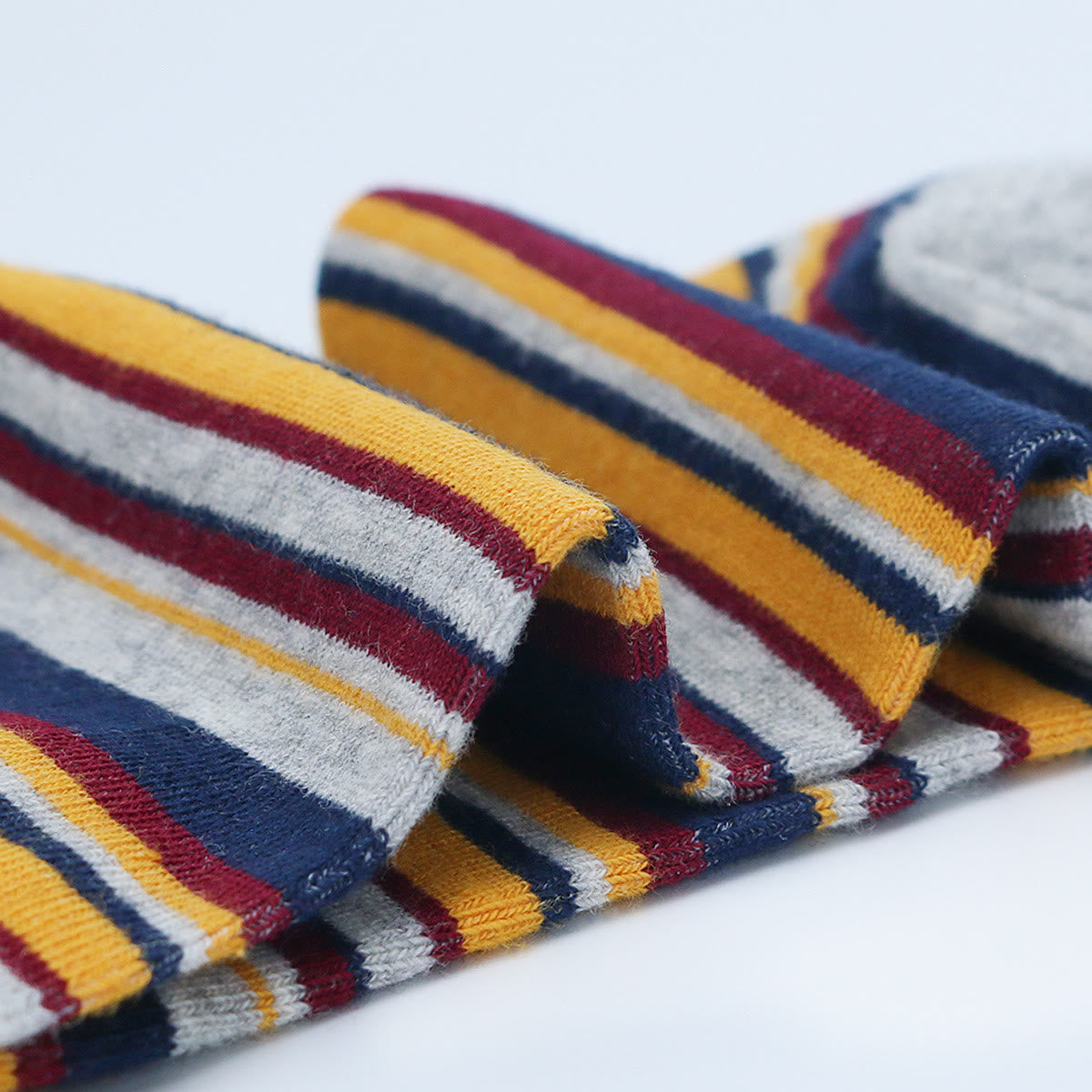 Plus Size Patchwork Pinstripes Crew Socks(5 Pairs)