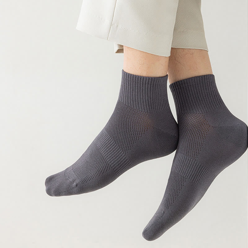 Plus Size Seamless Mesh Quarter Socks(5 Pairs)