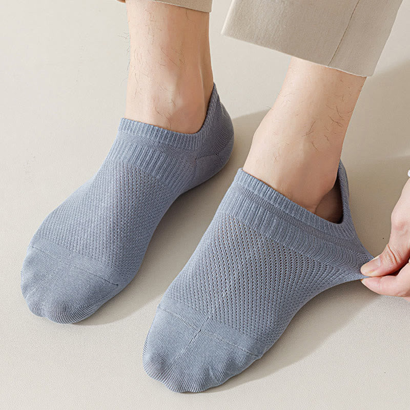 Plus Size Mesh Cotton No Show Socks(5 Pairs)