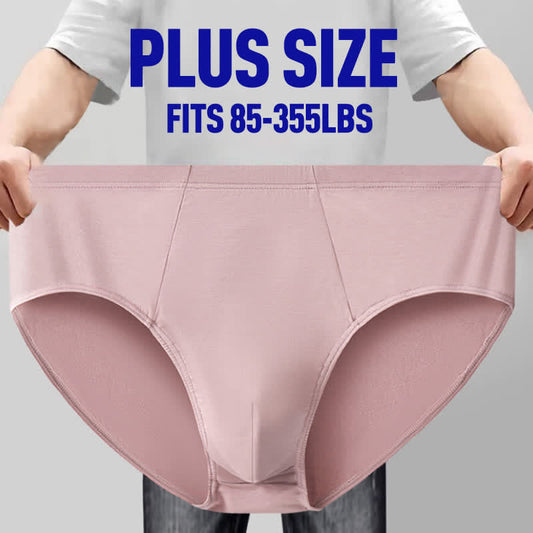Plusock Plus Size Simple High-Waisted Strentch Hip Briefs(2 Packs)