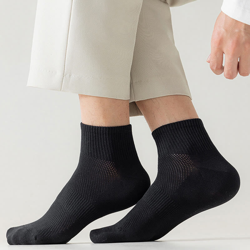 Plus Size Seamless Mesh Quarter Socks(5 Pairs)