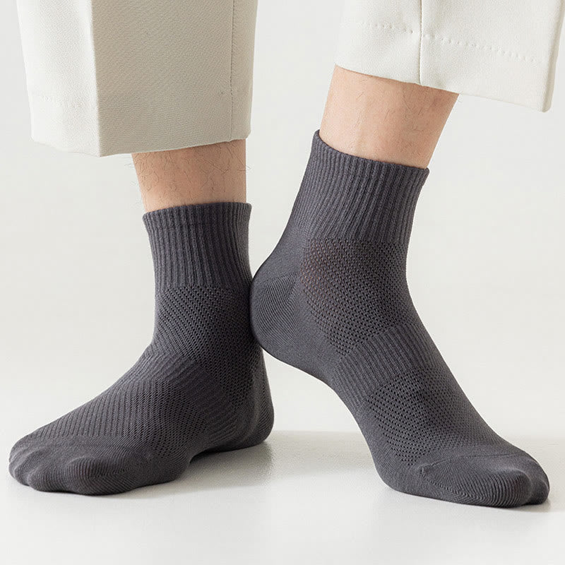 Plus Size Seamless Mesh Quarter Socks(5 Pairs)