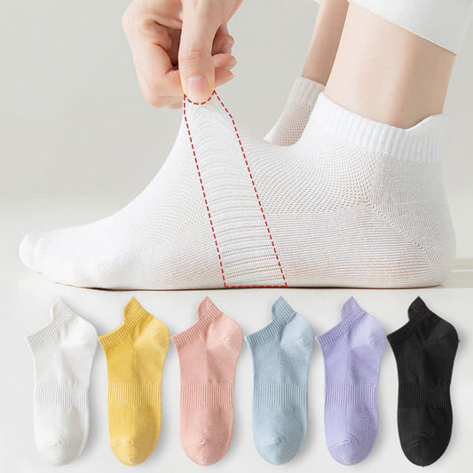 Plusock Plus Size Cotton Hollow Ankle Socks(6 Pairs)