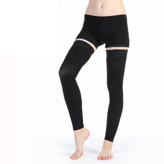 Plusock Solid Compression Sleeve Socks Knee Thigh