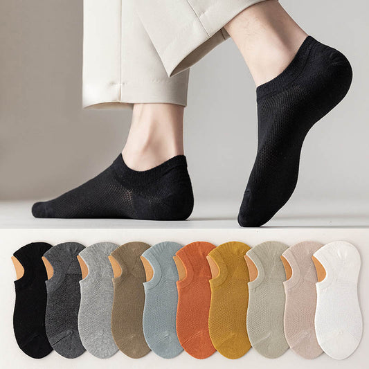 Plusock Plus Size Mesh Non-slip Silicone Ankle Socks(11 Pairs)
