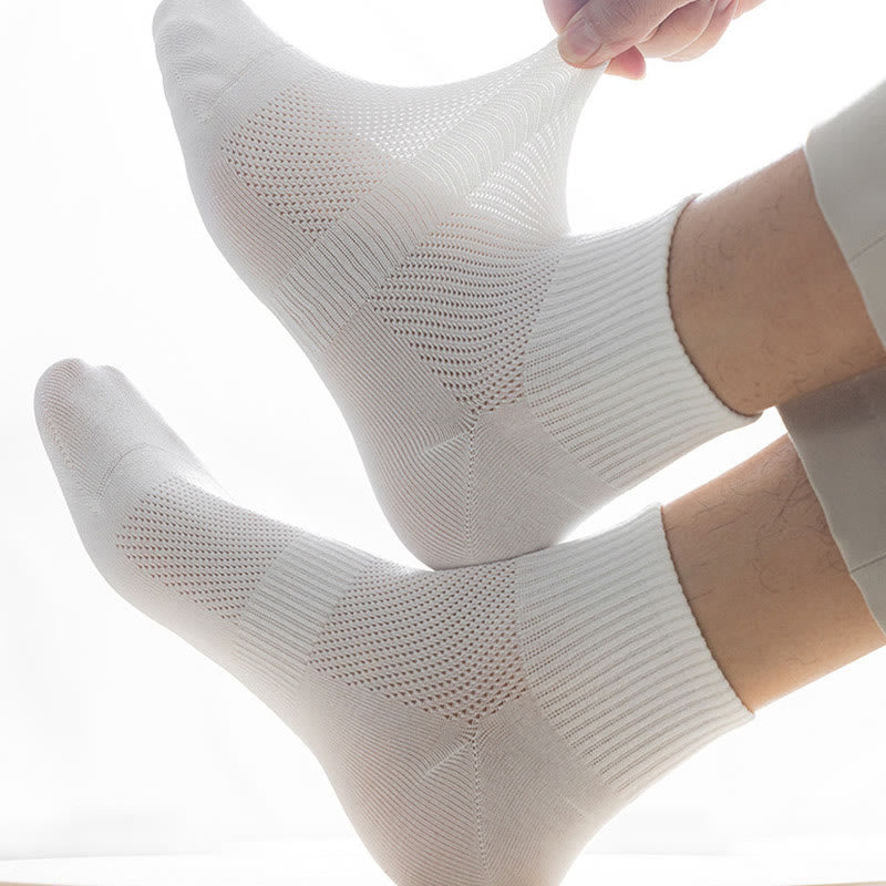 Plus Size Seamless Mesh Quarter Socks(5 Pairs)