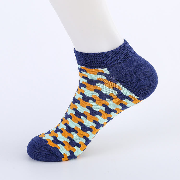 Plus Size Irregular Patterns Ankle Socks(5 Pairs)
