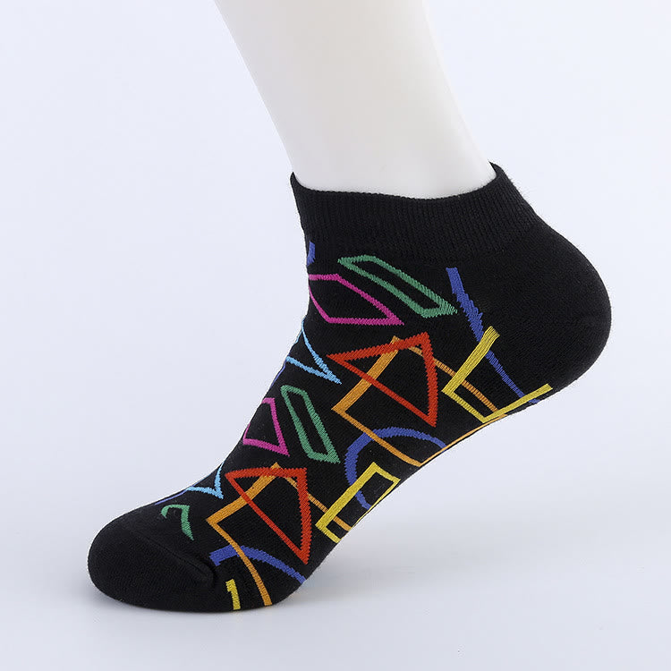 Plus Size Puzzle Ankle Socks(5 Pairs)