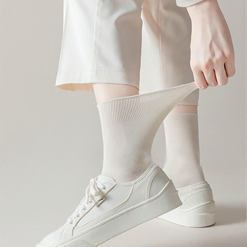 Solid Color High Elastic Quarter Socks(5 Pairs)