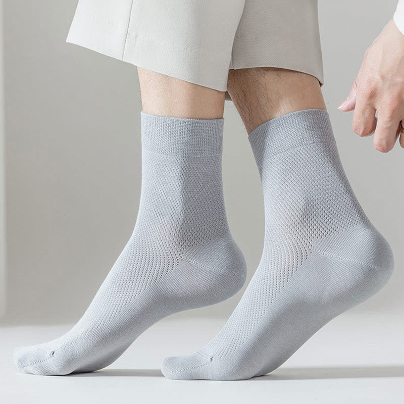 Plus Size Multicolor Mesh Quarter Socks(5 Pairs)