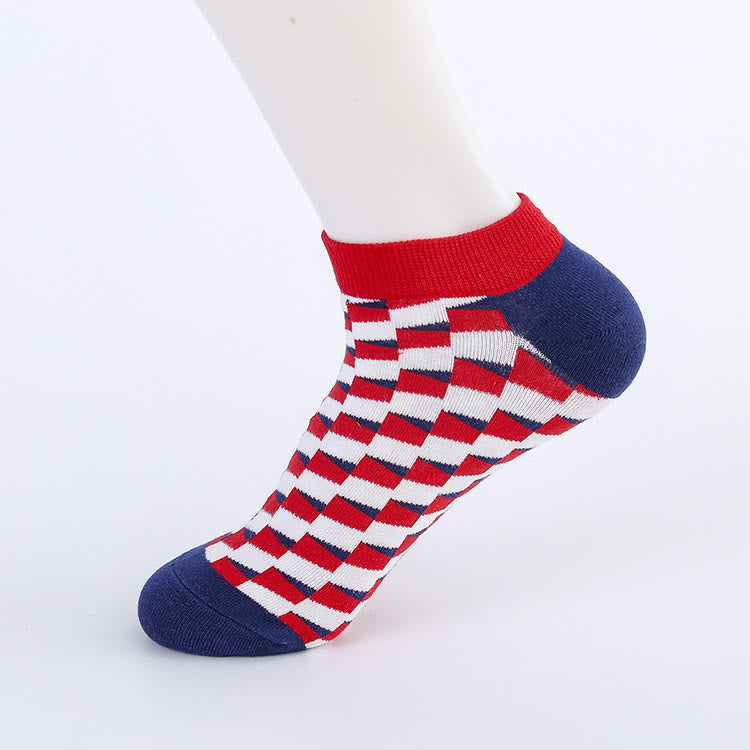 Plus Size Irregular Patterns Ankle Socks(5 Pairs)
