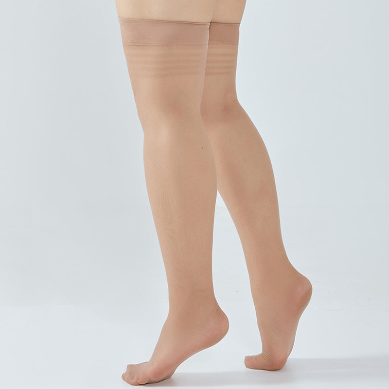 Plus Size Transparent Thigh High Socks(4 Pairs)