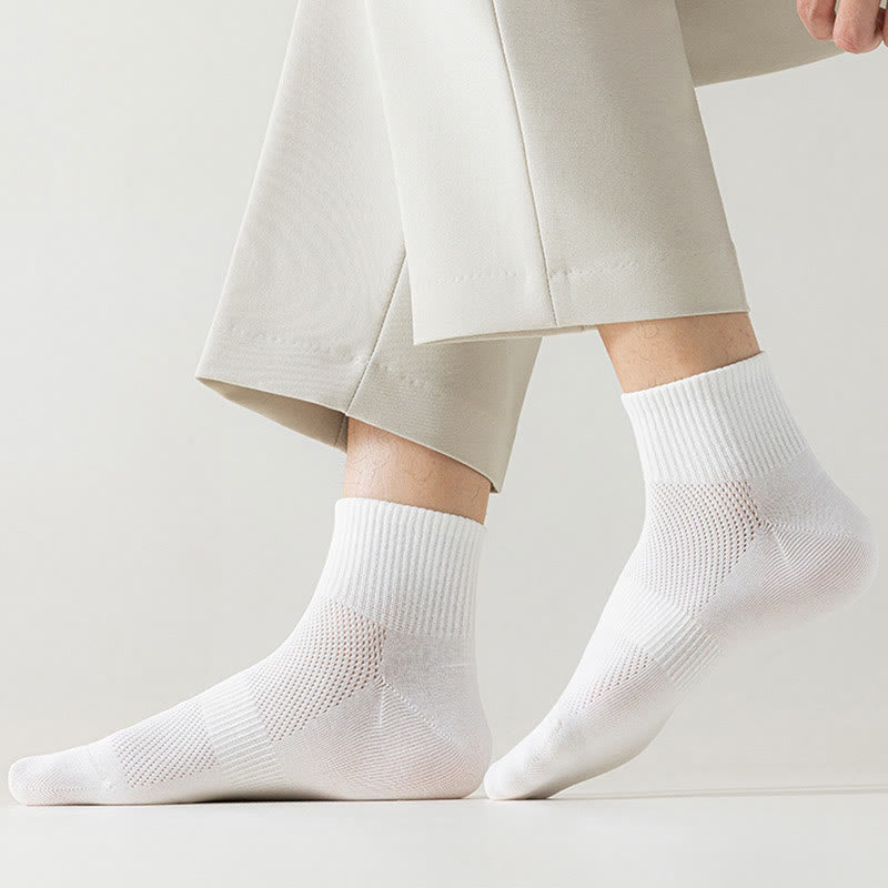 Plus Size Seamless Mesh Quarter Socks(5 Pairs)