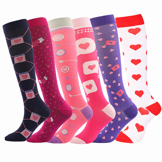 Plusock Heart Love Compression Socks(6 Pairs)