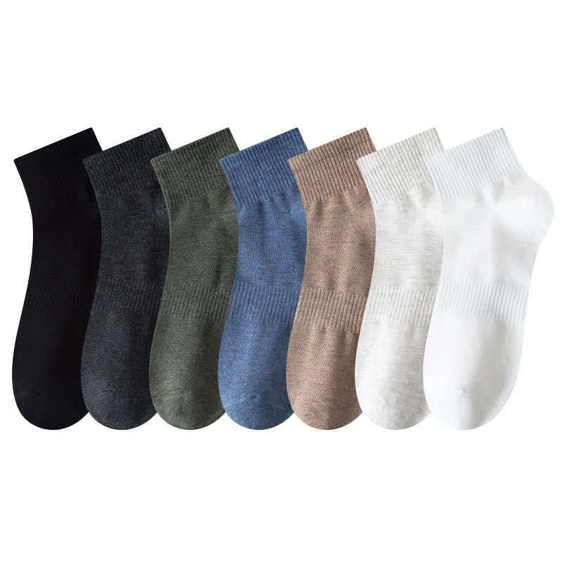 Plus Size Breathable Soft Cotton Quarter Socks(7 Pairs)