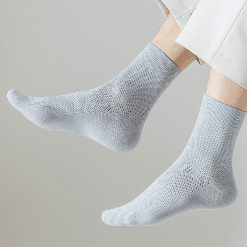 Plus Size Multicolor Mesh Quarter Socks(5 Pairs)