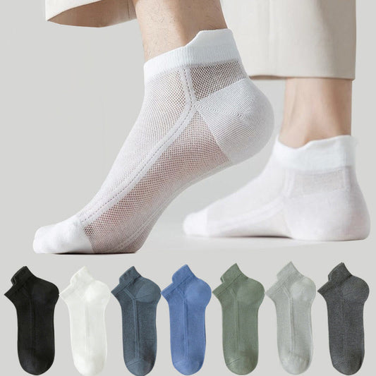 Plusock Plus Size Mesh Breathable Ankle Socks(7 Pairs)
