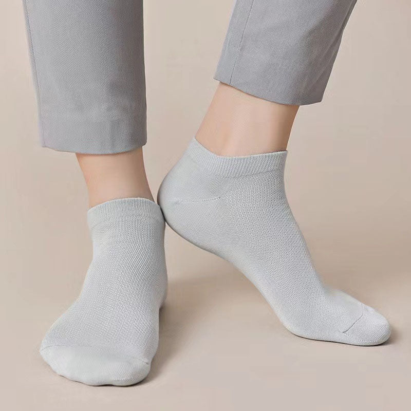 Plusock Plus Size Antibacterial Soft Ankle Socks(5 Pairs)