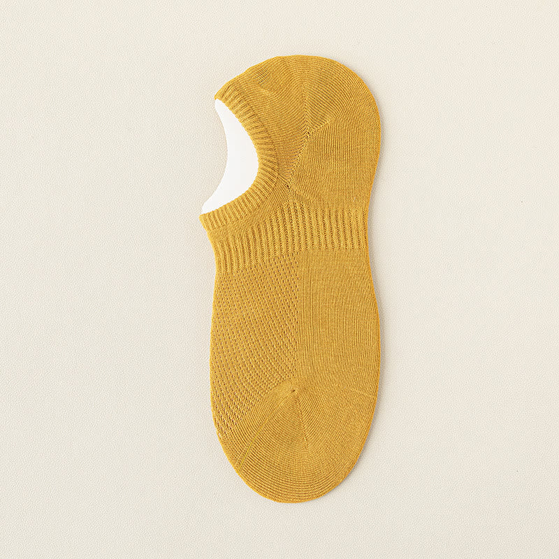 Plus Size Mesh Cotton No Show Socks(5 Pairs)