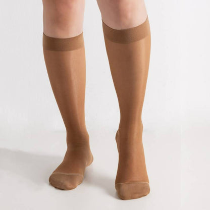 Plusock Pure Color Sheer Compression Socks - Skin - XL - image 0