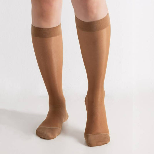Plusock Pure Color Sheer Compression Socks - Skin - XL - image 0