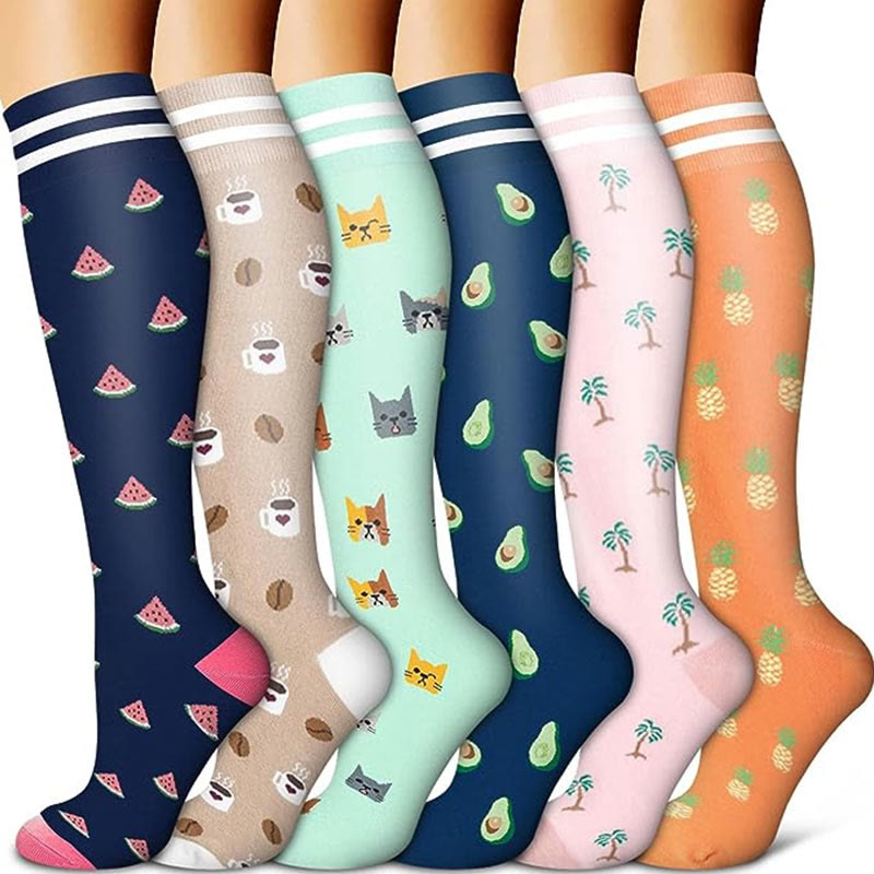 Cute Pattern Compression Socks(6 Pairs) – plusock