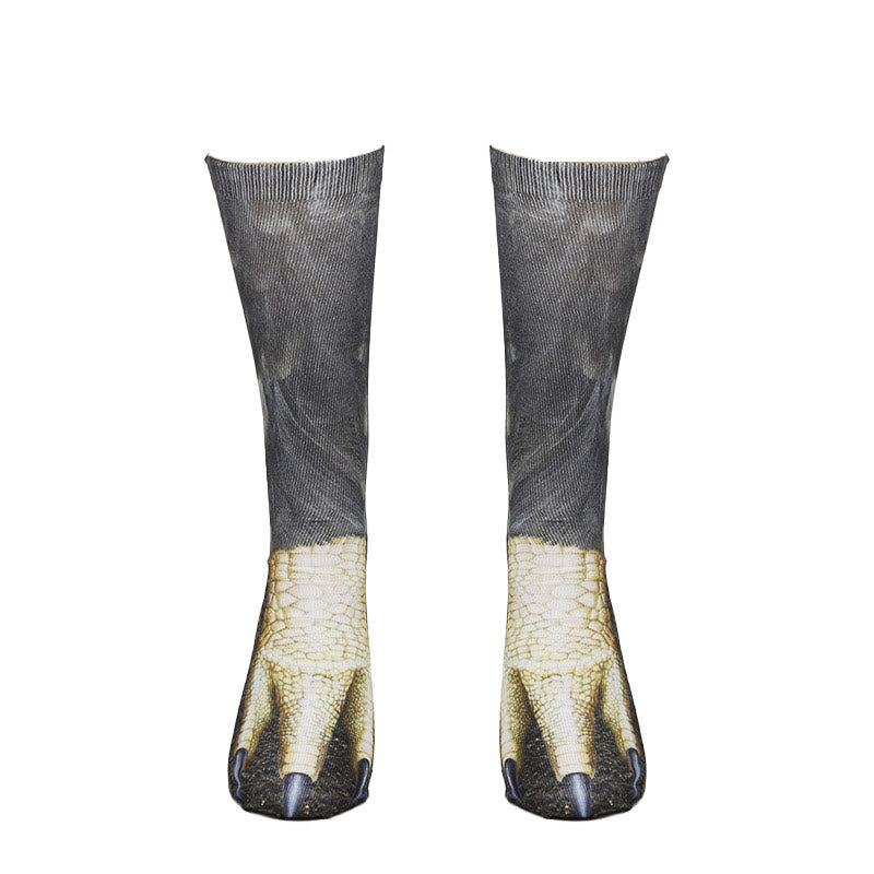 Plus Size Horse Eagle Tiger Paws Quarter Socks(3 Pairs)