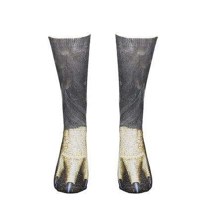 Plus Size Horse Eagle Tiger Paws Quarter Socks(3 Pairs)