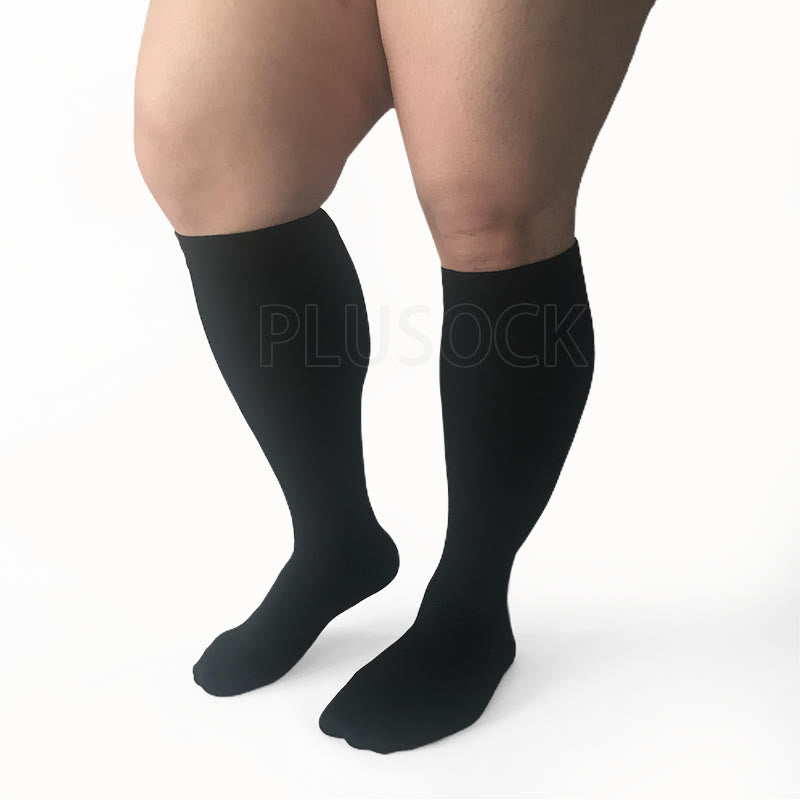 Plusock Solid Color Plus Size Compression Socks 2XL-7XL (3 Pairs) - image 6