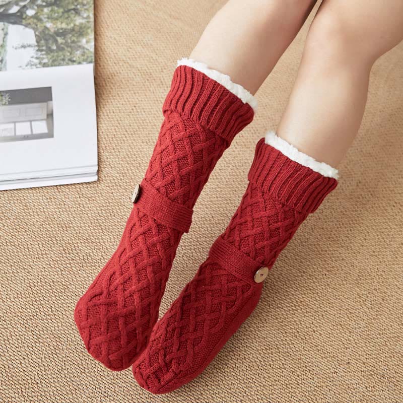 Plusock Christmas Wool Cozy Home Slipper Socks - image 2